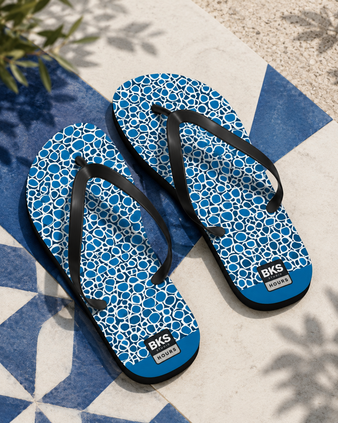 BKS Hours Blue Mosaic™ Flip Flops