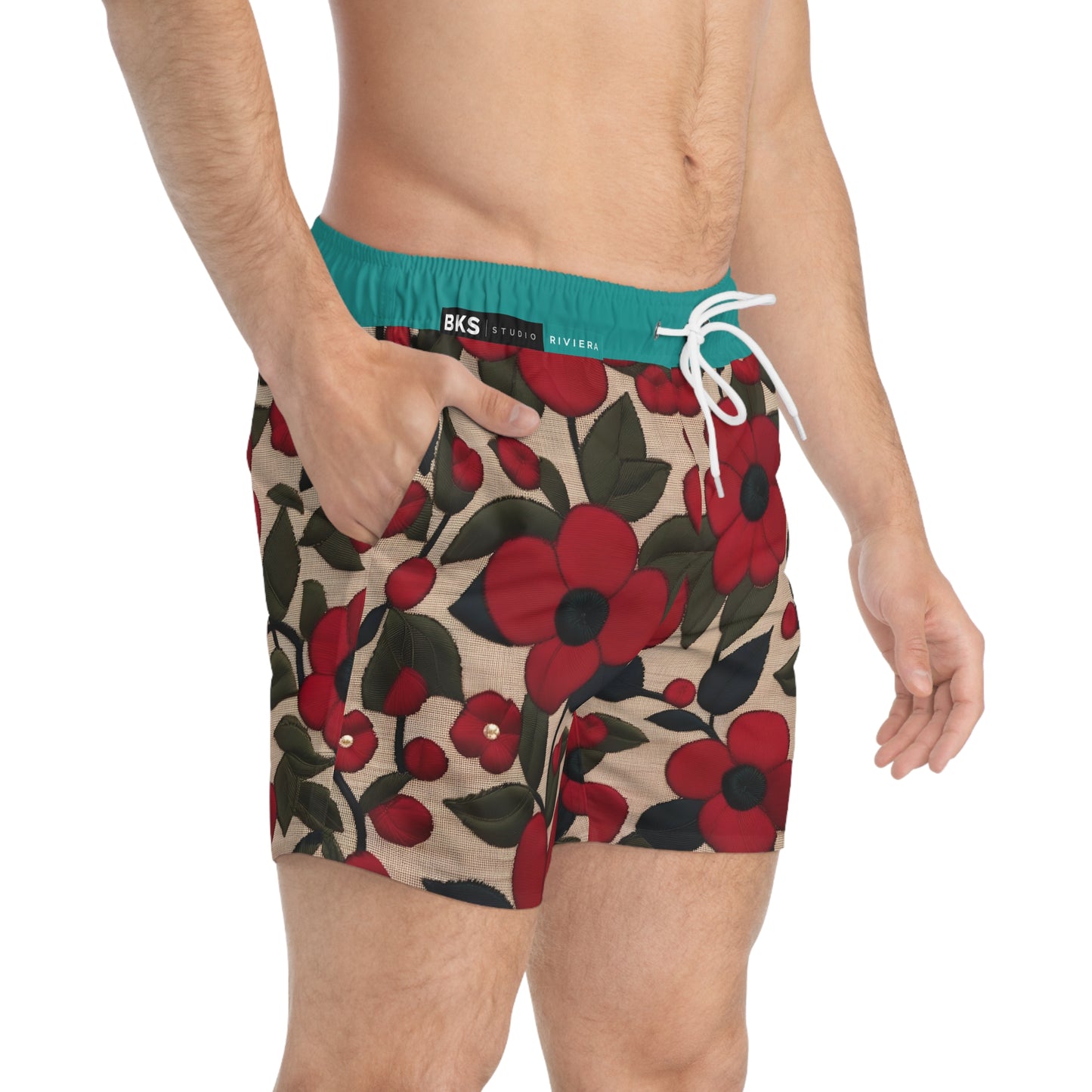 BKS Riviera Floral Poppy™ Swim Trunks