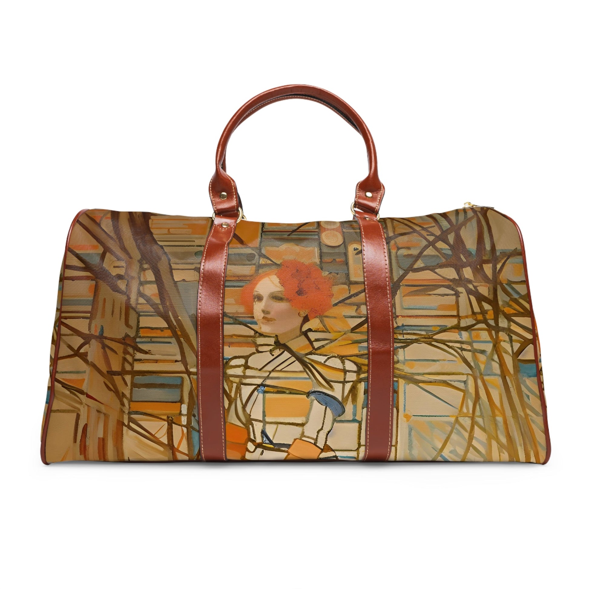 Art Nouveau Travel Duffle — Waterproof Bag with Vintage Portrait Design Printify bakabo.club
