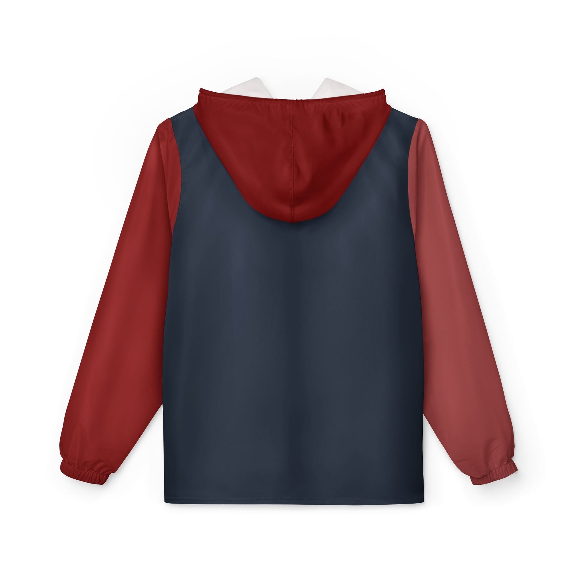 Two-Tone Lightweight Windbreaker Jacket – Red & Navy Hooded Zip-Up Printify bakabo.club