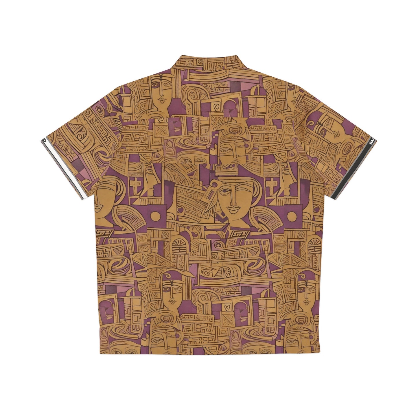Abstract Retro Faces Hawaiian Shirt — Vintage Geometric AOP Men's Camp Shirt Printify bakabo.club
