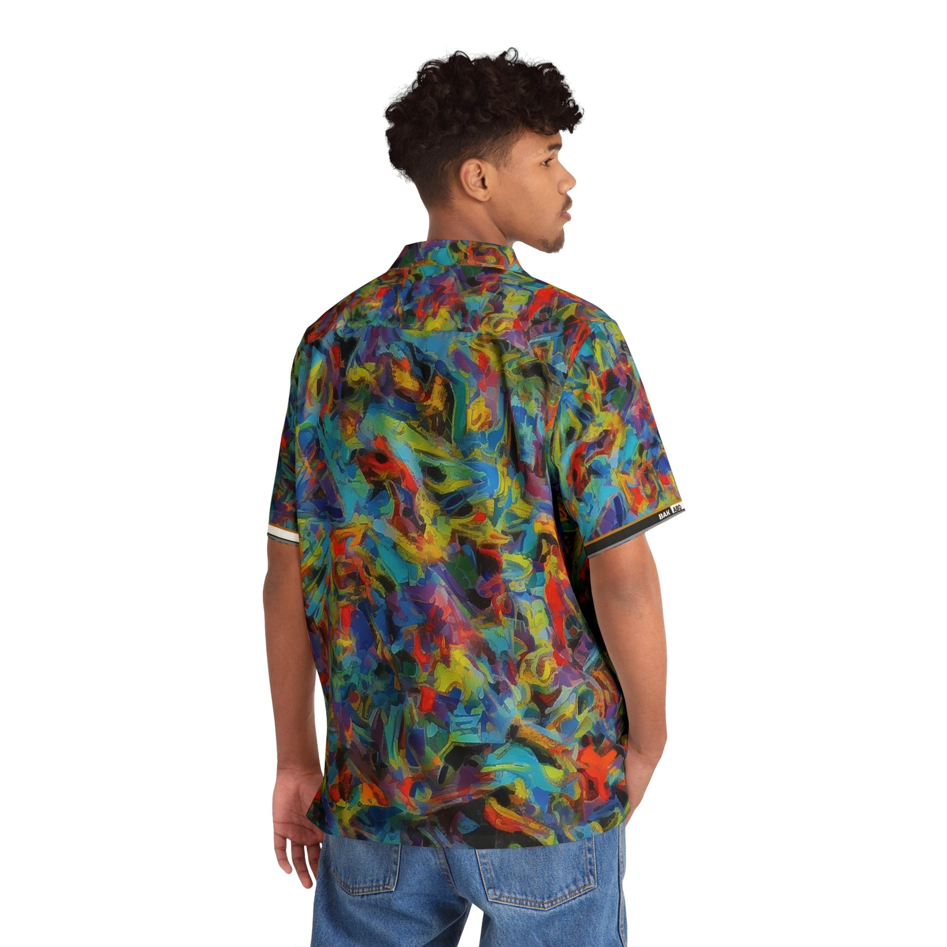 Men's Abstract Tropical Hawaiian Shirt — Colorful All-Over Print Vacation Camp Shirt Printify bakabo.club