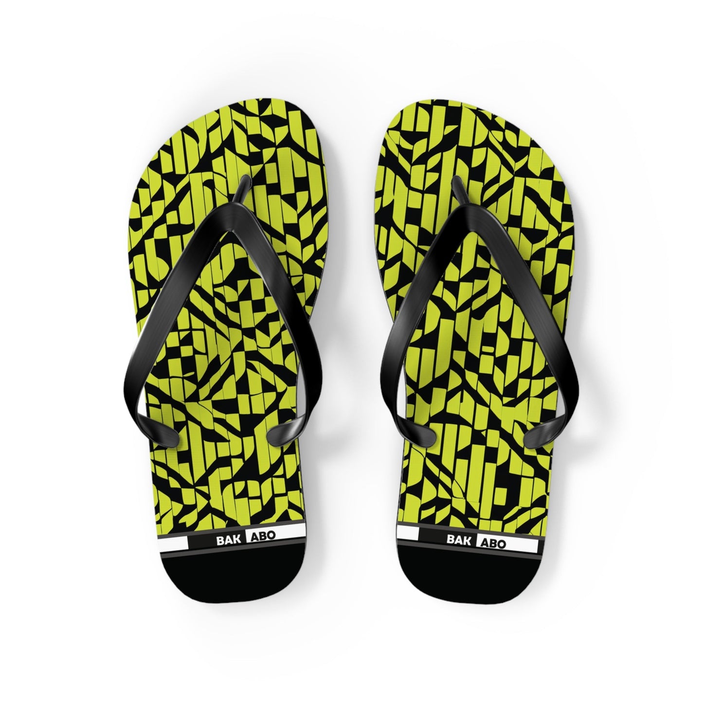 Flip Flops — Neon Geometric Pattern Beach Sandals Printify bakabo.club