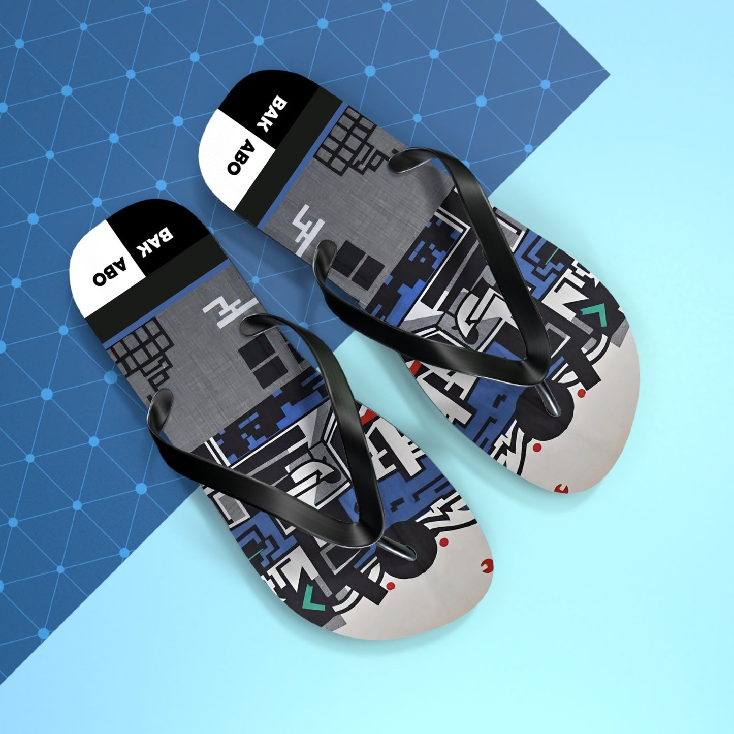 Abstract Urban Graffiti Flip Flops — BAK ABO Graphic Beach Sandals Printify bakabo.club