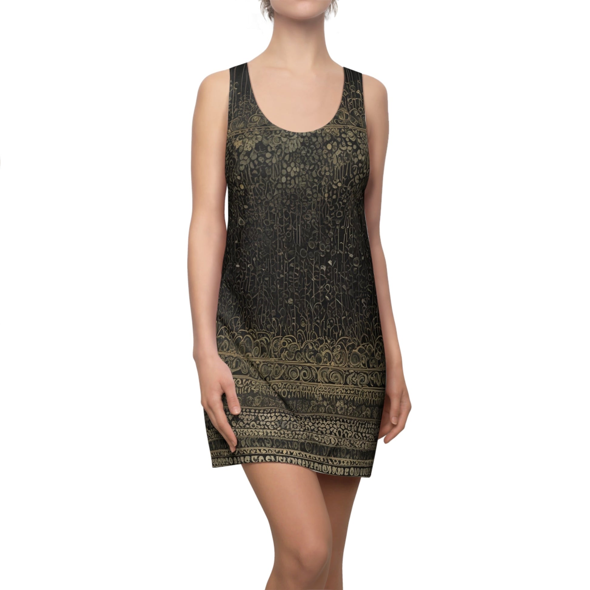 Racerback Dress – Vintage Ornate Dark Boho Pattern Printify bakabo.club