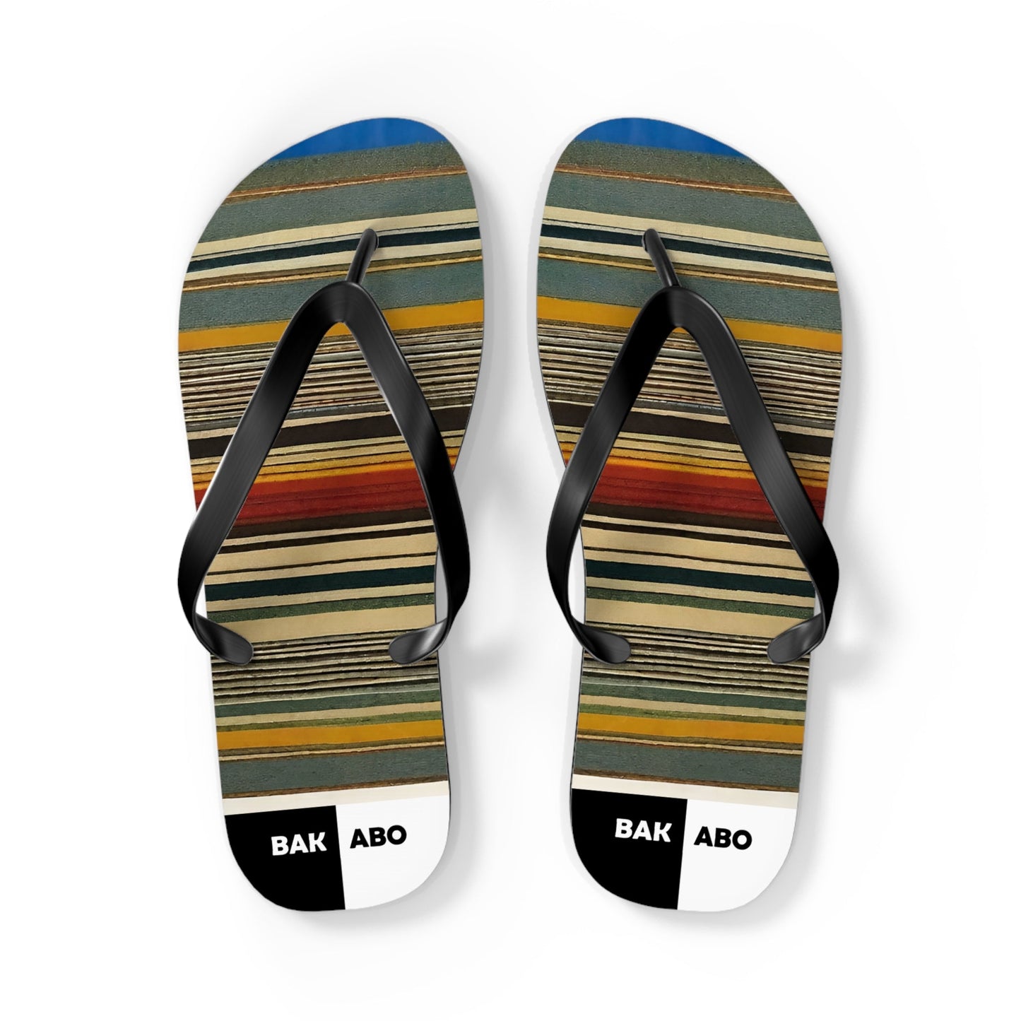 Serape Stripe Flip Flops — Southwestern Pattern Beach Sandals Printify bakabo.club