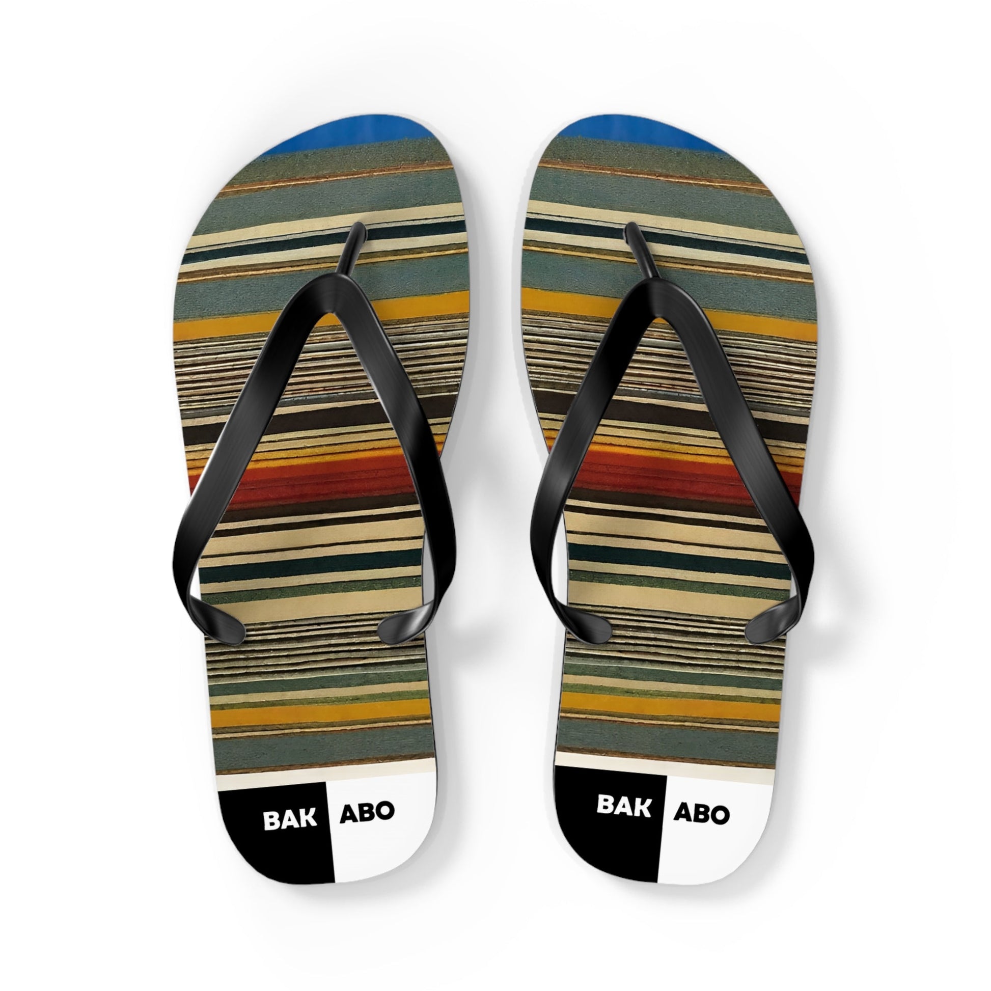 Serape Stripe Flip Flops — Southwestern Pattern Beach Sandals Printify bakabo.club