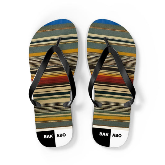 Serape Stripe Flip Flops — Southwestern Pattern Beach Sandals Printify bakabo.club