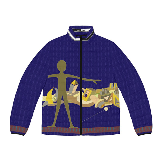 Abstract Cityscape Puffer Jacket BakAbo Studio BKS bakabo.club