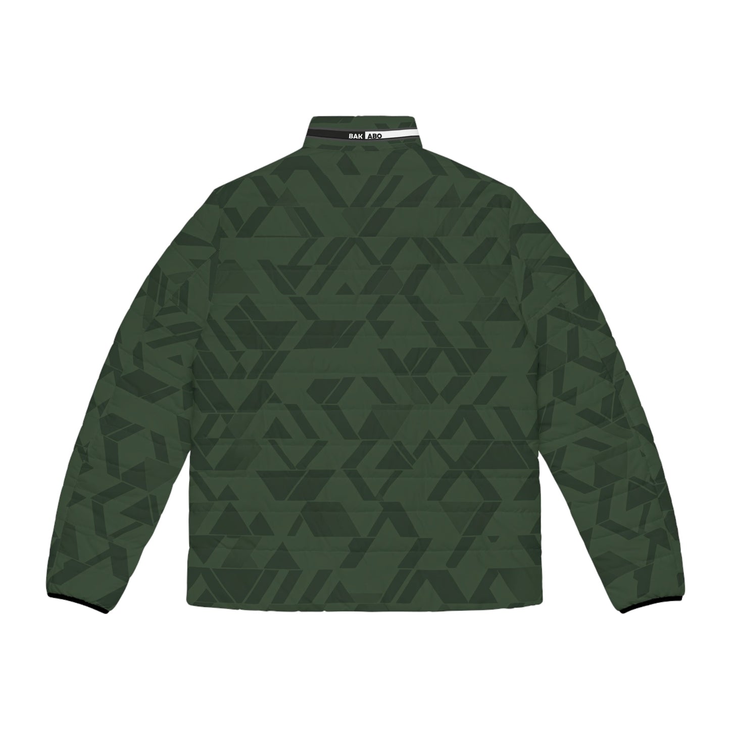 Men's Green Geometric Camouflage Puffer Jacket Printify bakabo.club