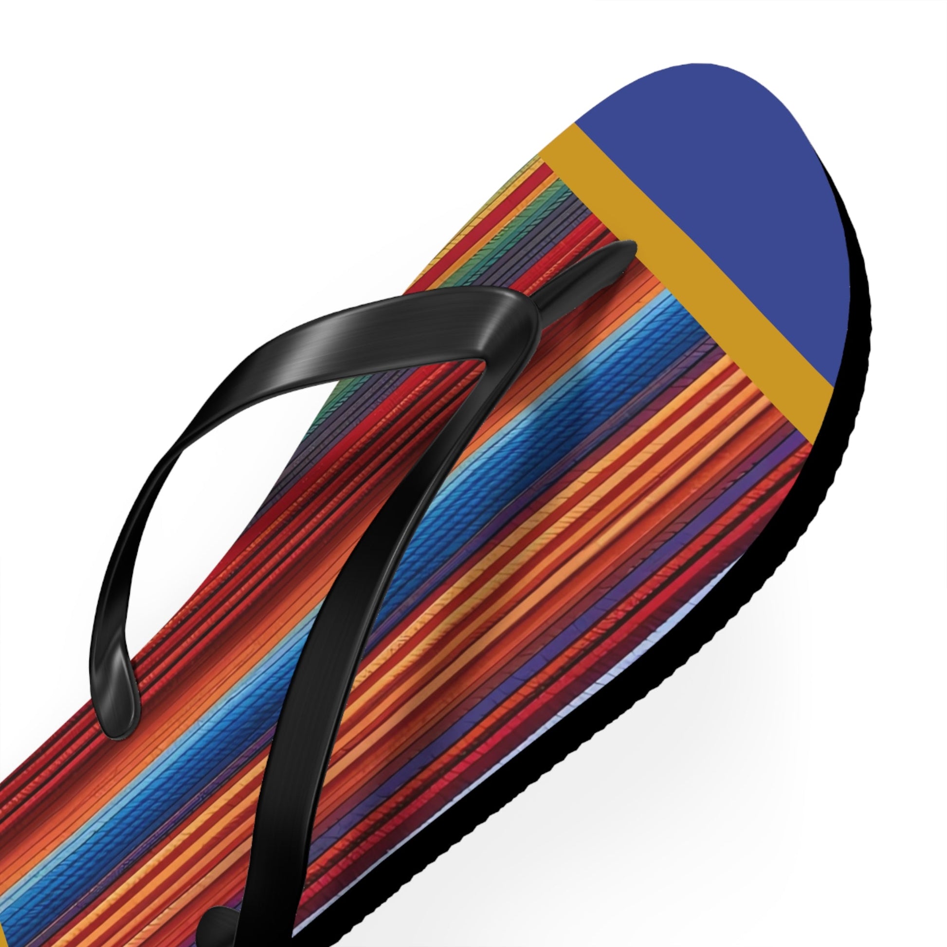 Colorful Striped Flip Flops – Vibrant Summer Beach Sandals (BAK ABO Accent) Printify bakabo.club