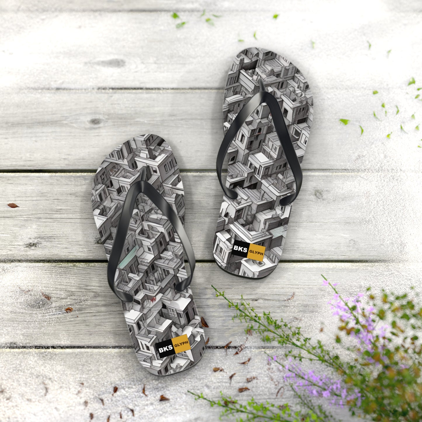 BKS Glyph Escher™ Flip Flops