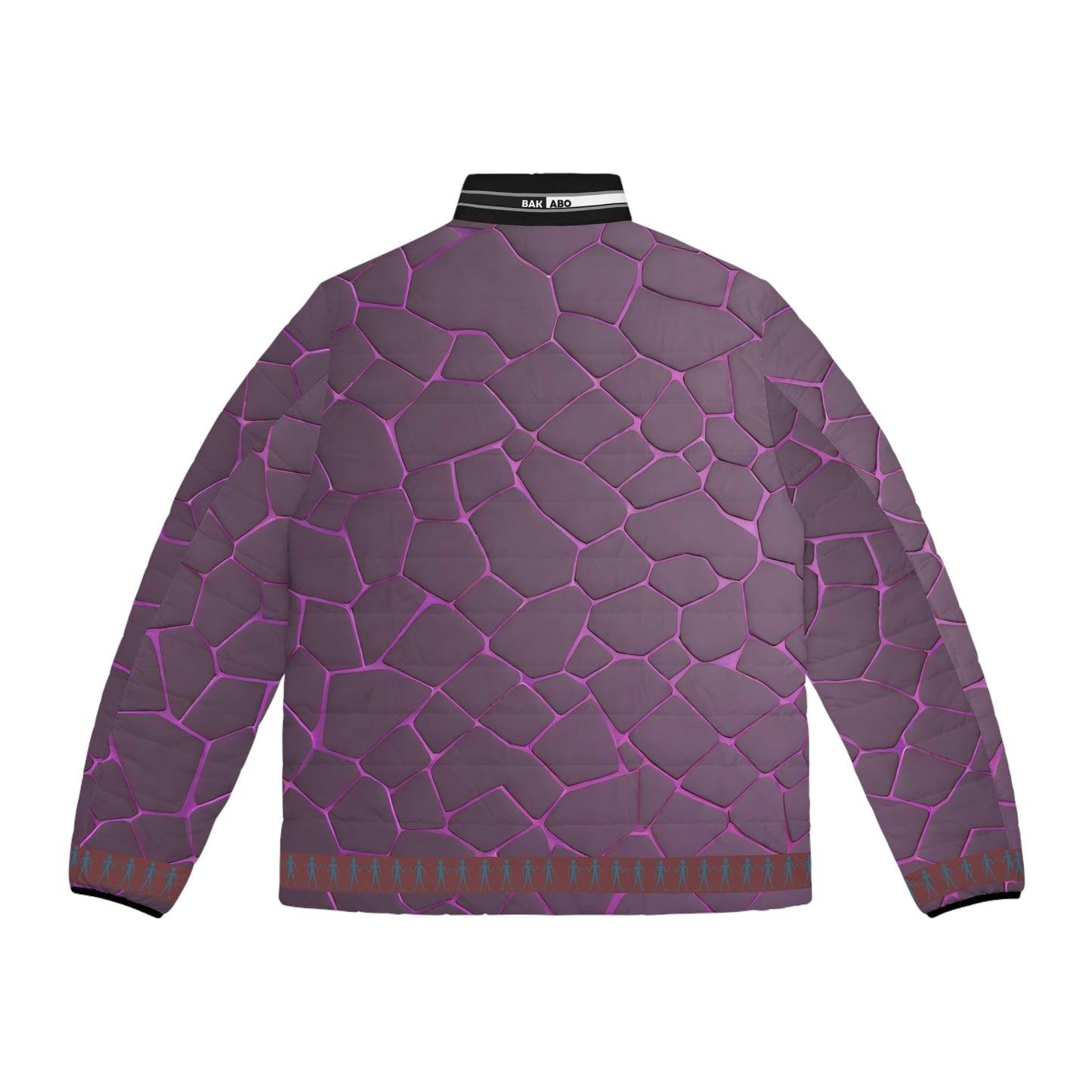 Purple Cracked Stone Puffer Jacket — Textured All-Over Print Men’s Outerwear Printify bakabo.club
