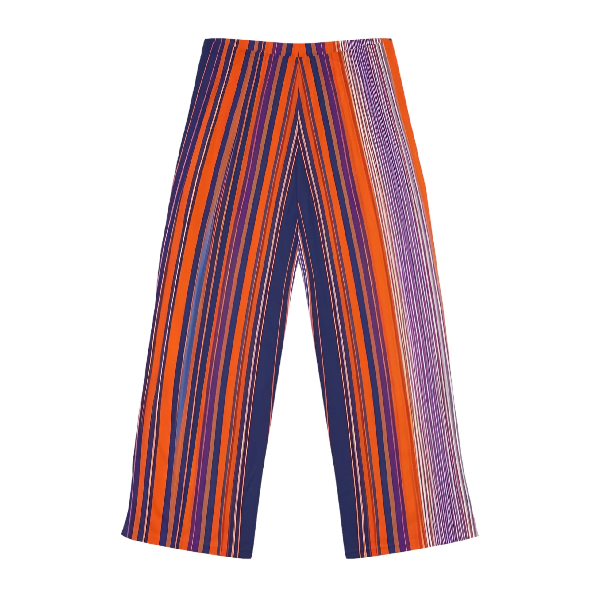 Striped Cozy Pajama Pants — Women's Wide-Leg Lounge Sleepwear Printify bakabo.club