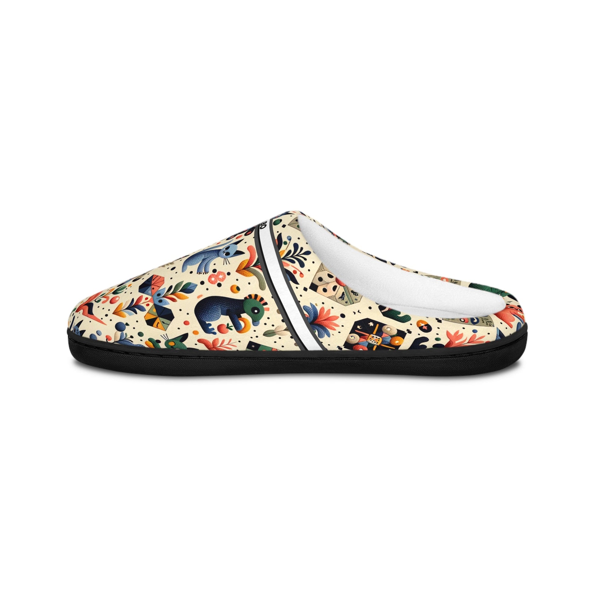 Folk Floral Women's Indoor Slippers — Cozy Patterned House Shoes BakAbo Studio BKS bakabo.club