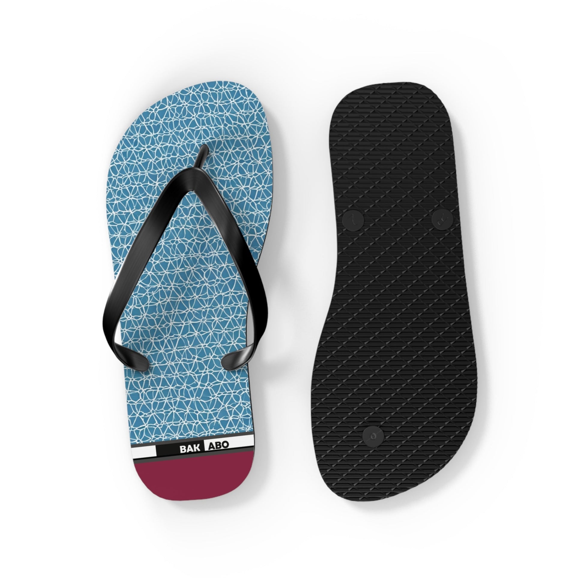 Blue Geometric Flip Flops – Lightweight Summer Beach Sandals Printify bakabo.club