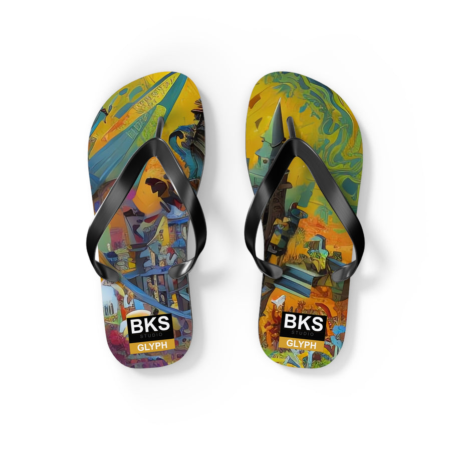 BKS Glyph Castle™ Flip Flops