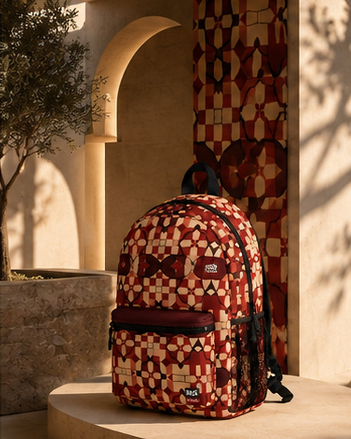 BKS Flag Rally Backpack — courtyard