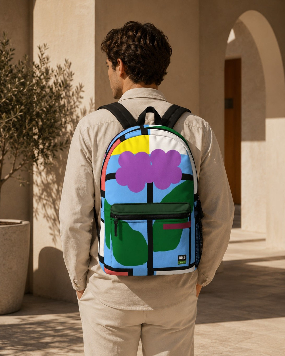 BKS Origin Bloom Backpack — worn