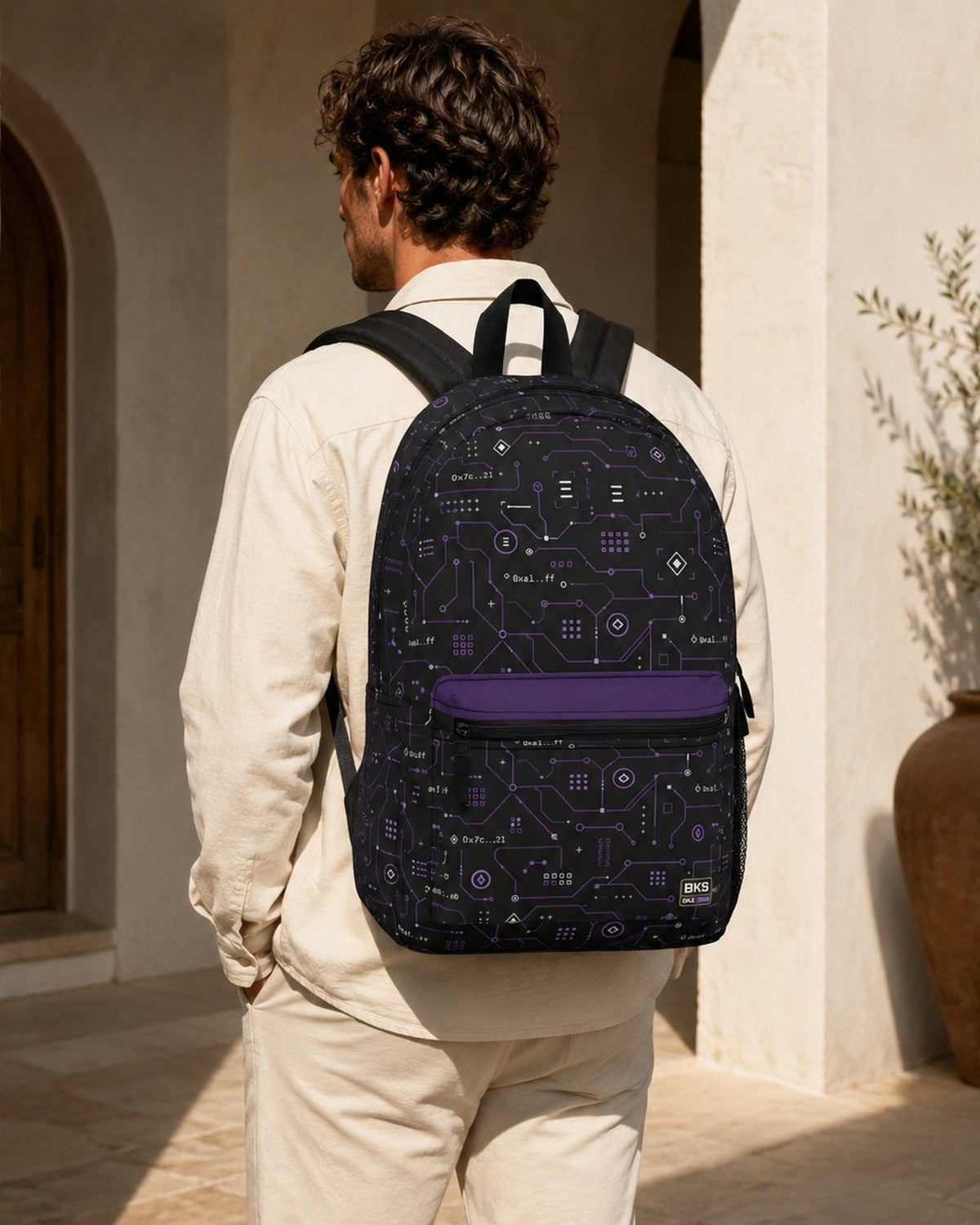 BKS Token Circuit Hash Backpack — worn