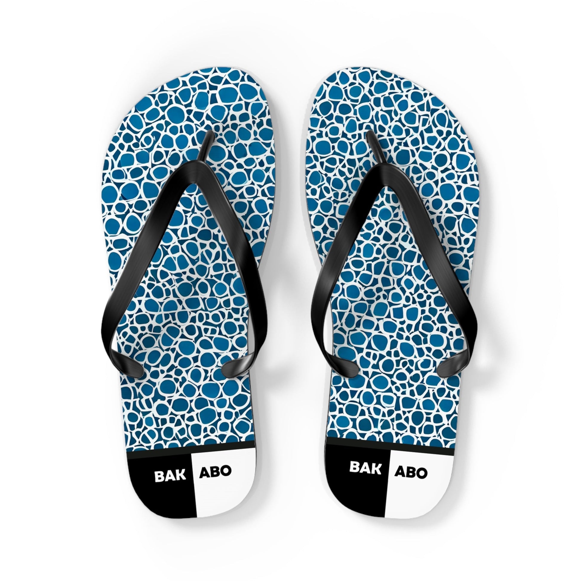 Flip Flops - Blue Mosaic Pattern Beach Sandals Printify bakabo.club