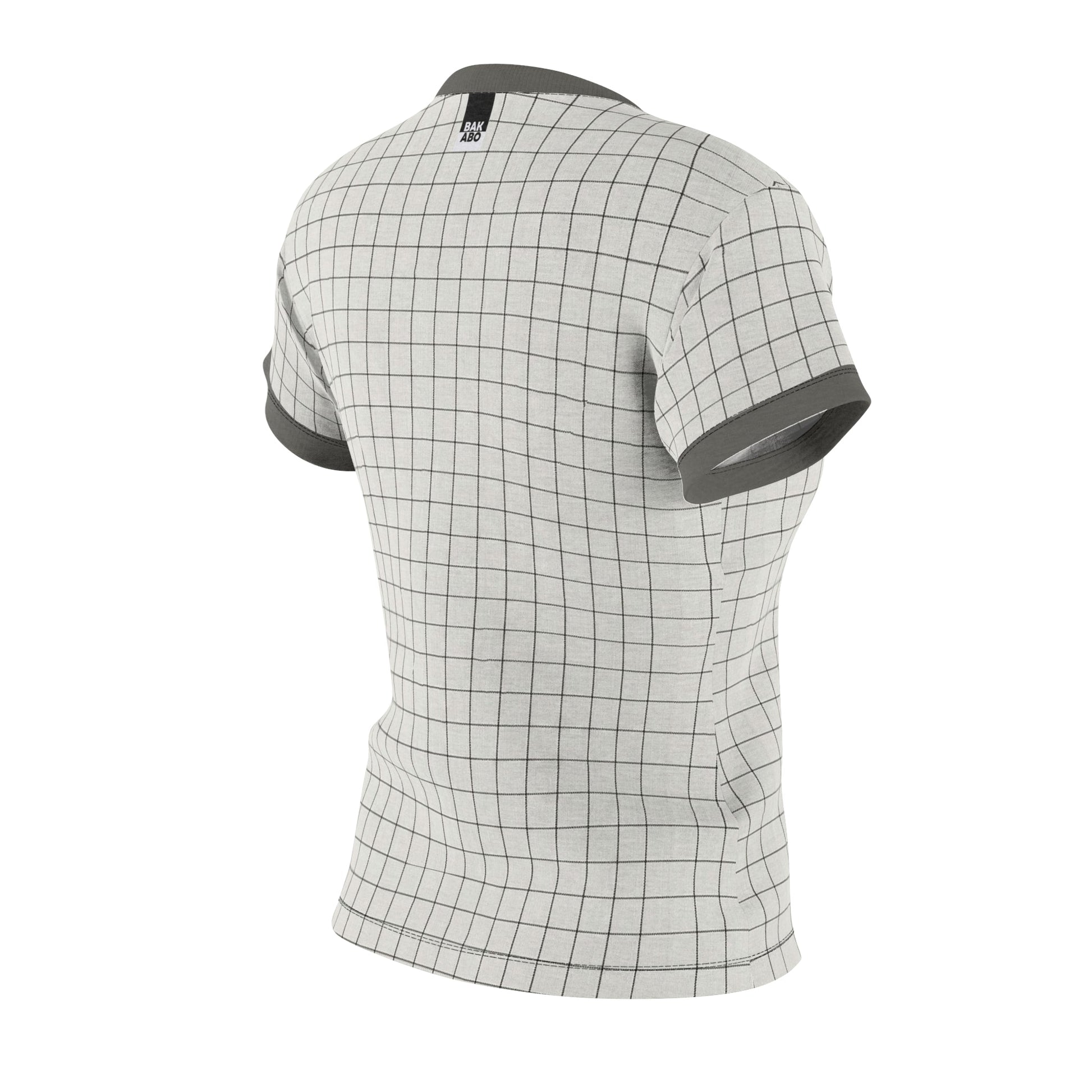 Women's Grid Tee — Minimalist BKS Check Pattern AOP Printify bakabo.club