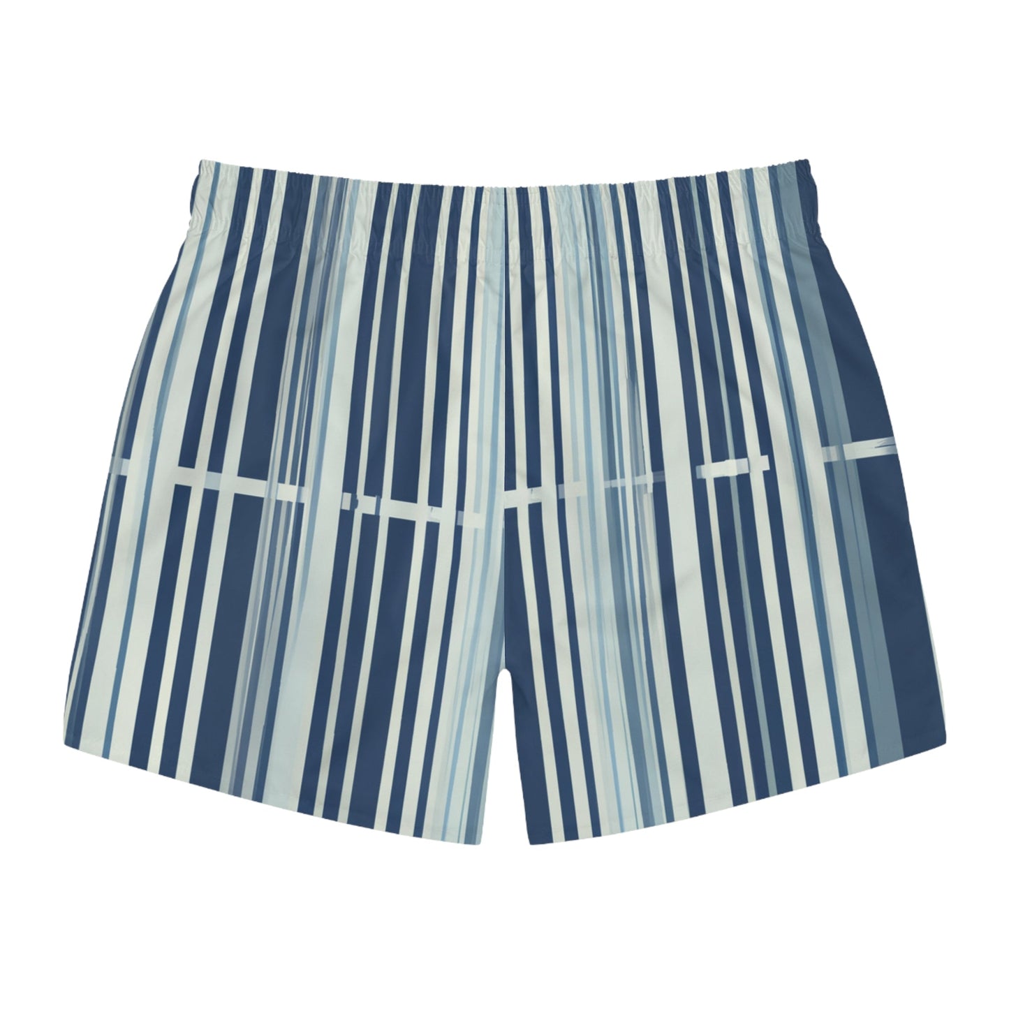 Men's Blue Striped Swim Trunks — Nautical Horizontal Stripe Beach Shorts Printify bakabo.club
