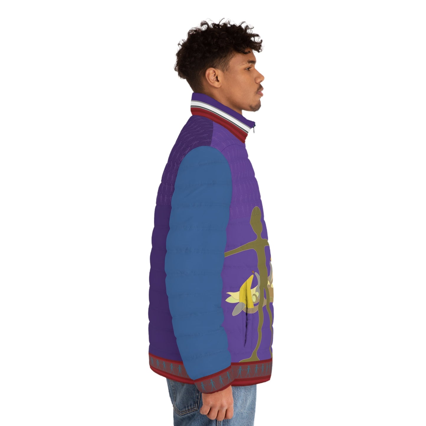 Abstract Cityscape Puffer Jacket — Men's Artistic Urban Winter Coat Printify bakabo.club
