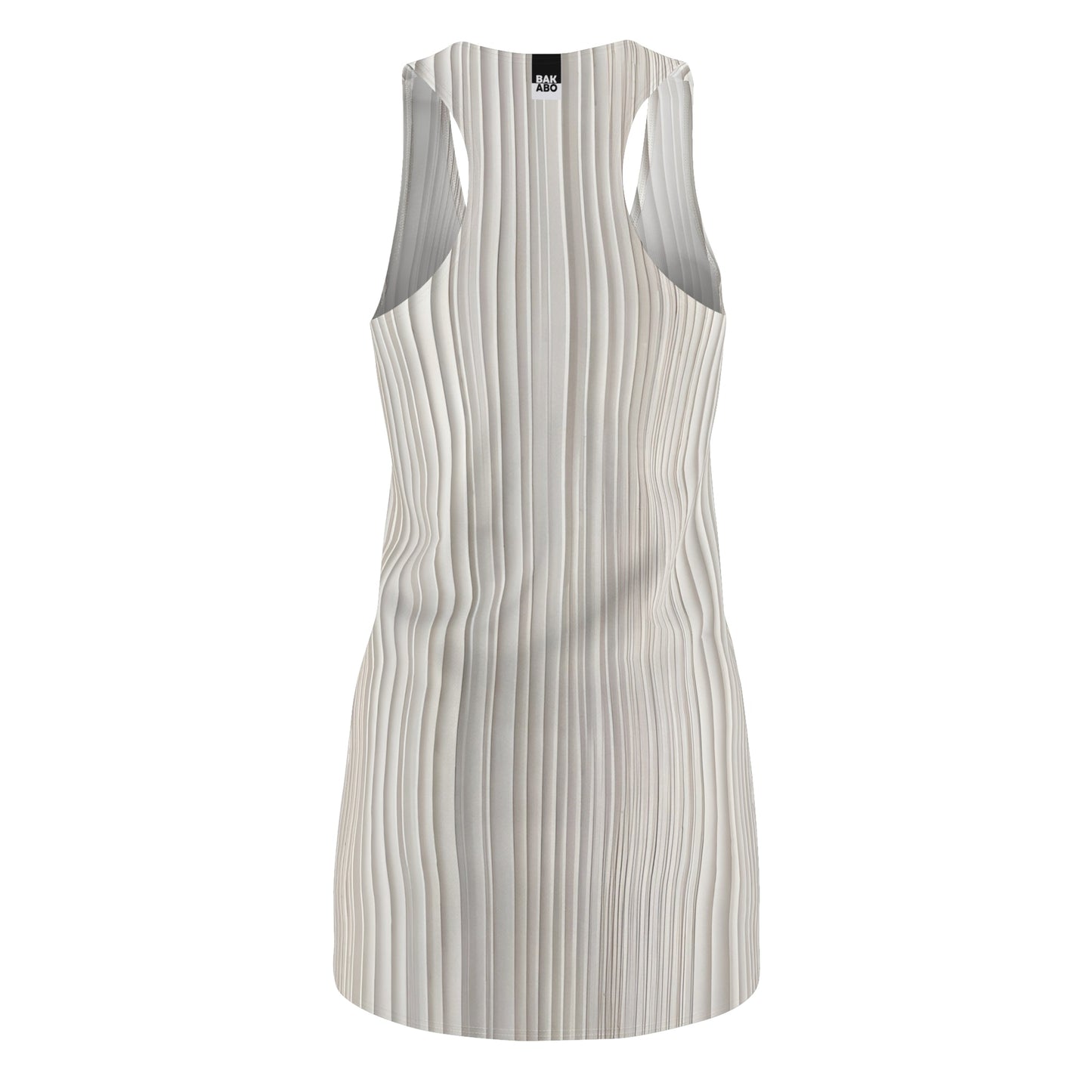 Racerback Dress – Neutral Vertical Ribbed Print, Women's Summer Tank Dress Printify bakabo.club