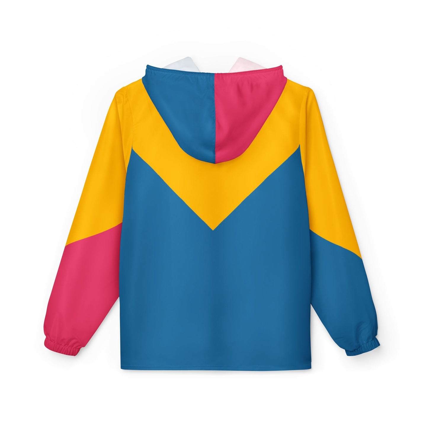 Colorblock Windbreaker Jacket — Bright Yellow, Pink & Blue Hooded Shell Printify bakabo.club