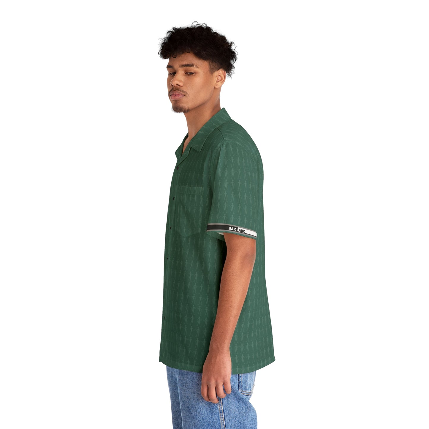 Green Tropical Pattern Hawaiian Shirt — Men's Casual Aloha Button-Up Printify bakabo.club