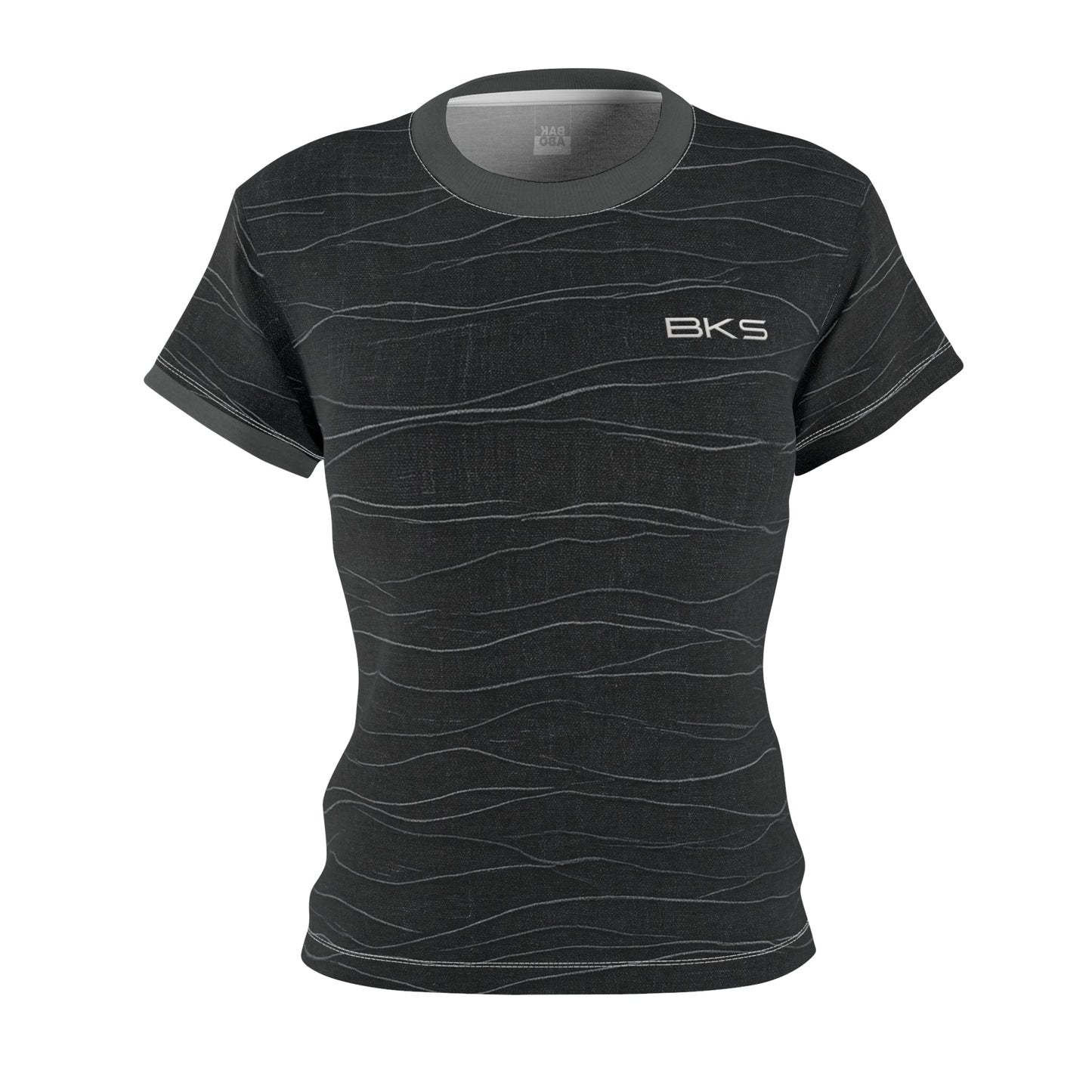 Women's Wave-Pattern Cut & Sew Tee — BKS Logo Printify bakabo.club