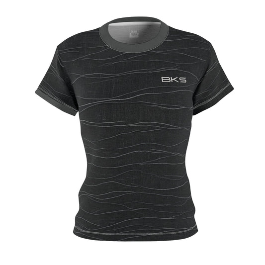 Women's Wave-Pattern Cut & Sew Tee — BKS Logo Printify bakabo.club