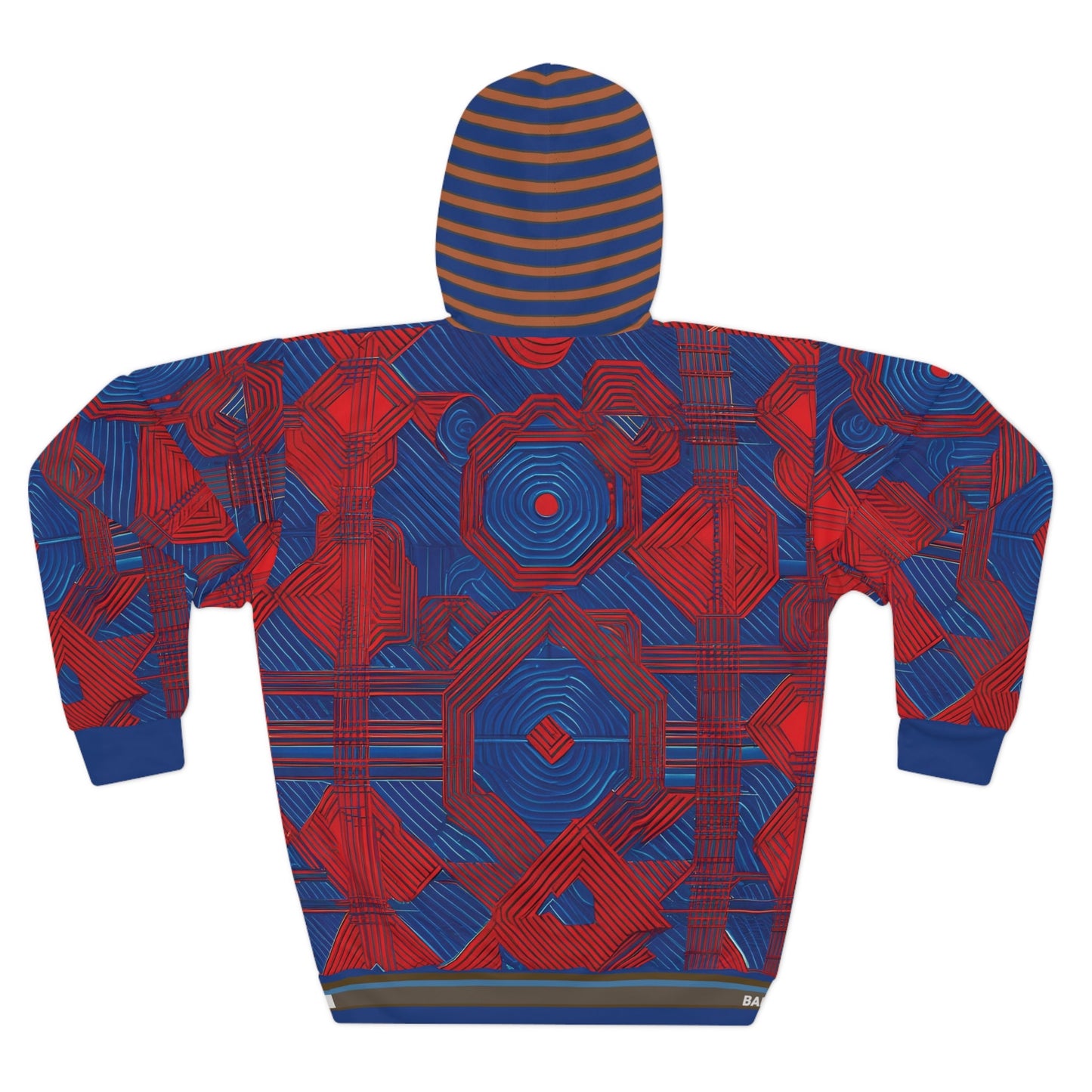 Bold Geometric Red & Blue All-Over Print Hoodie Printify bakabo.club