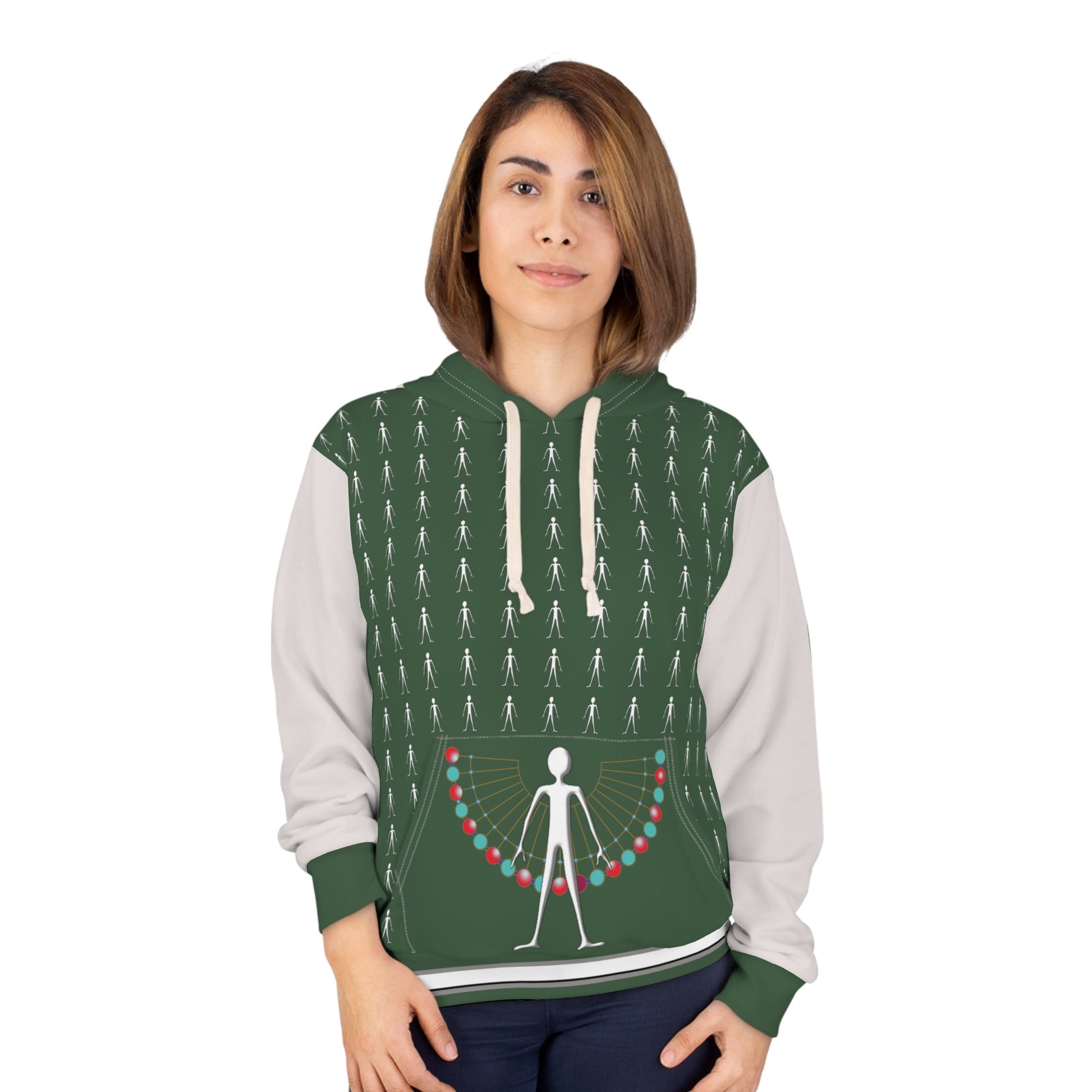 Stick Figure Holiday Hoodie — Funny Christmas Lights Pullover Printify bakabo.club
