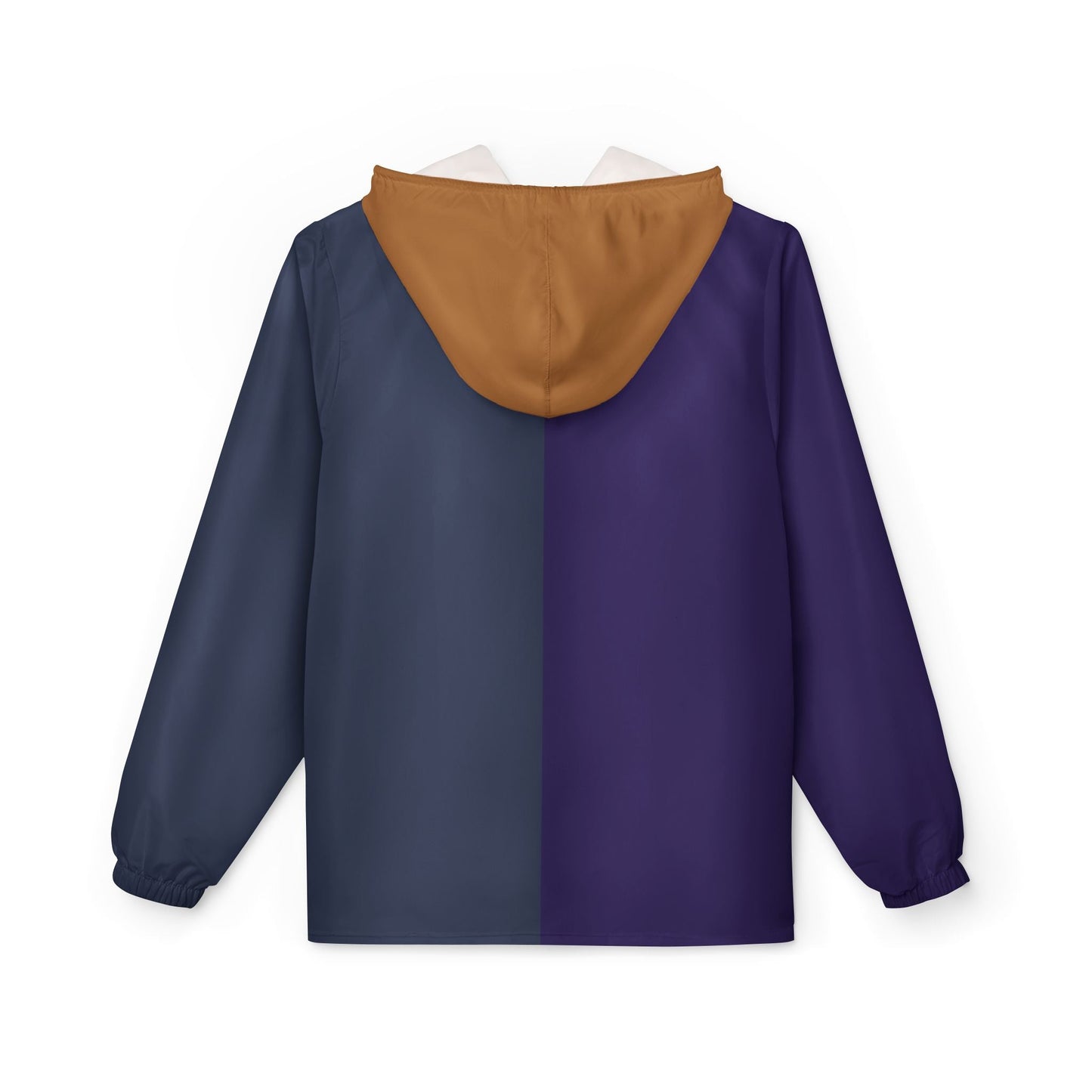 Colorblock Hooded Windbreaker Jacket – Navy, Purple & Brown AOP Printify bakabo.club