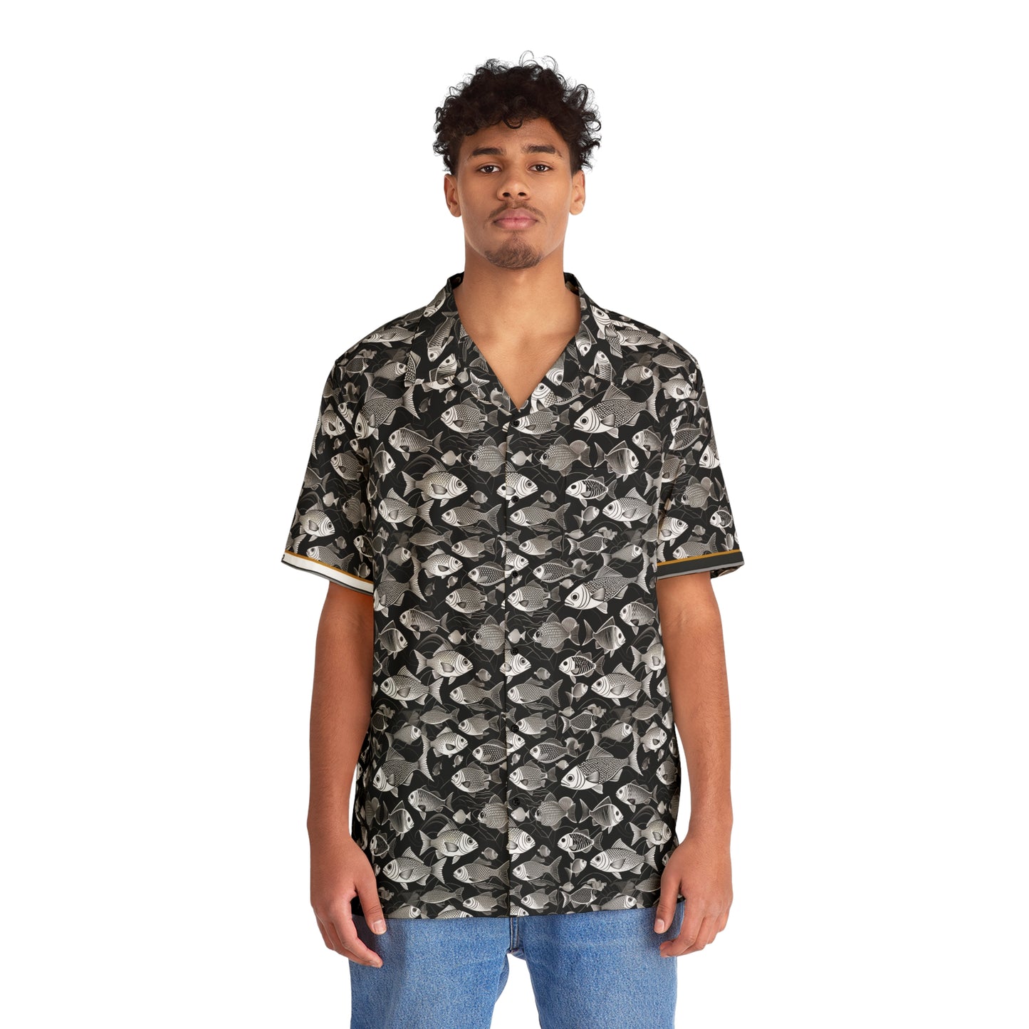 Aquatic Noir (BKS)🐟Hawaiian Shirt