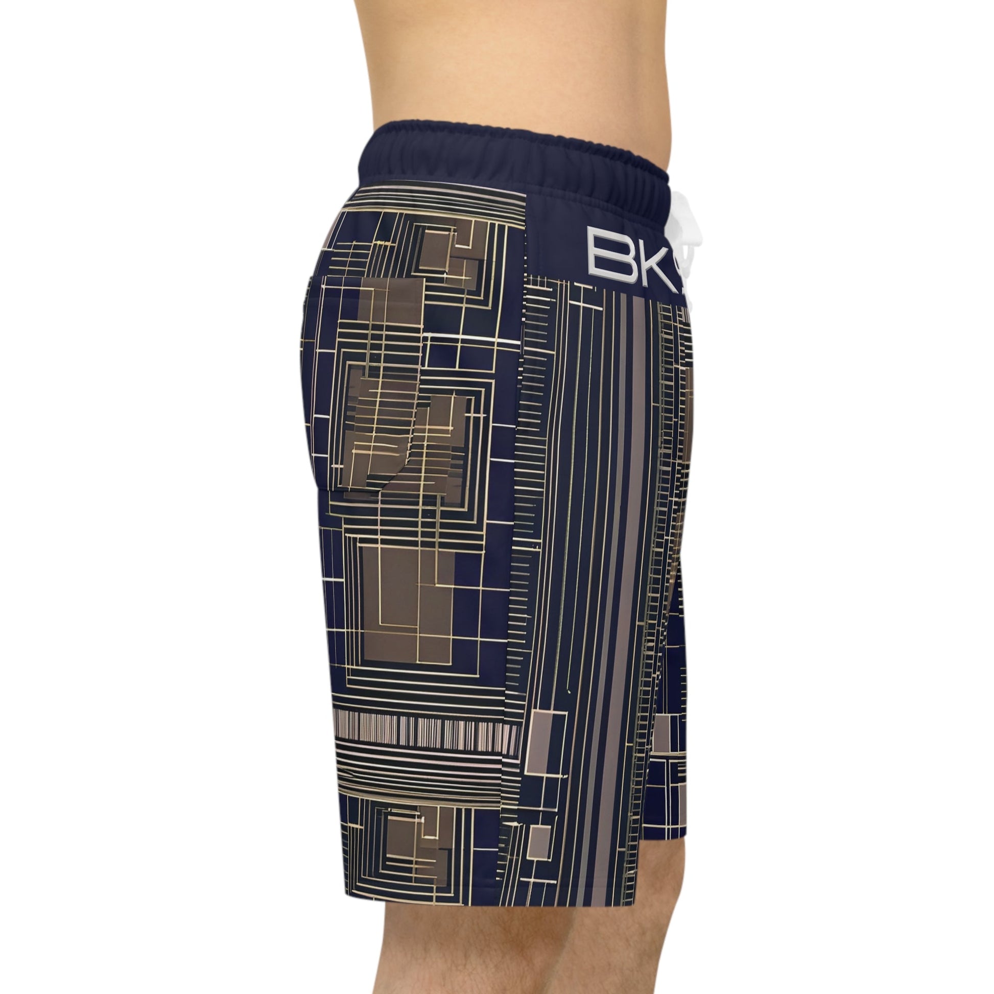 BKS Glyph Blueprint™ Athletic Long Shorts Printify bakabo.club