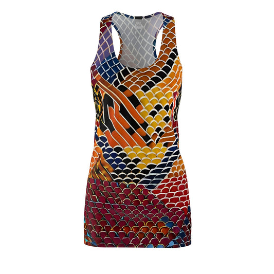 Koi Scale Racerback Dress — Vibrant Japanese Fish Print Printify bakabo.club