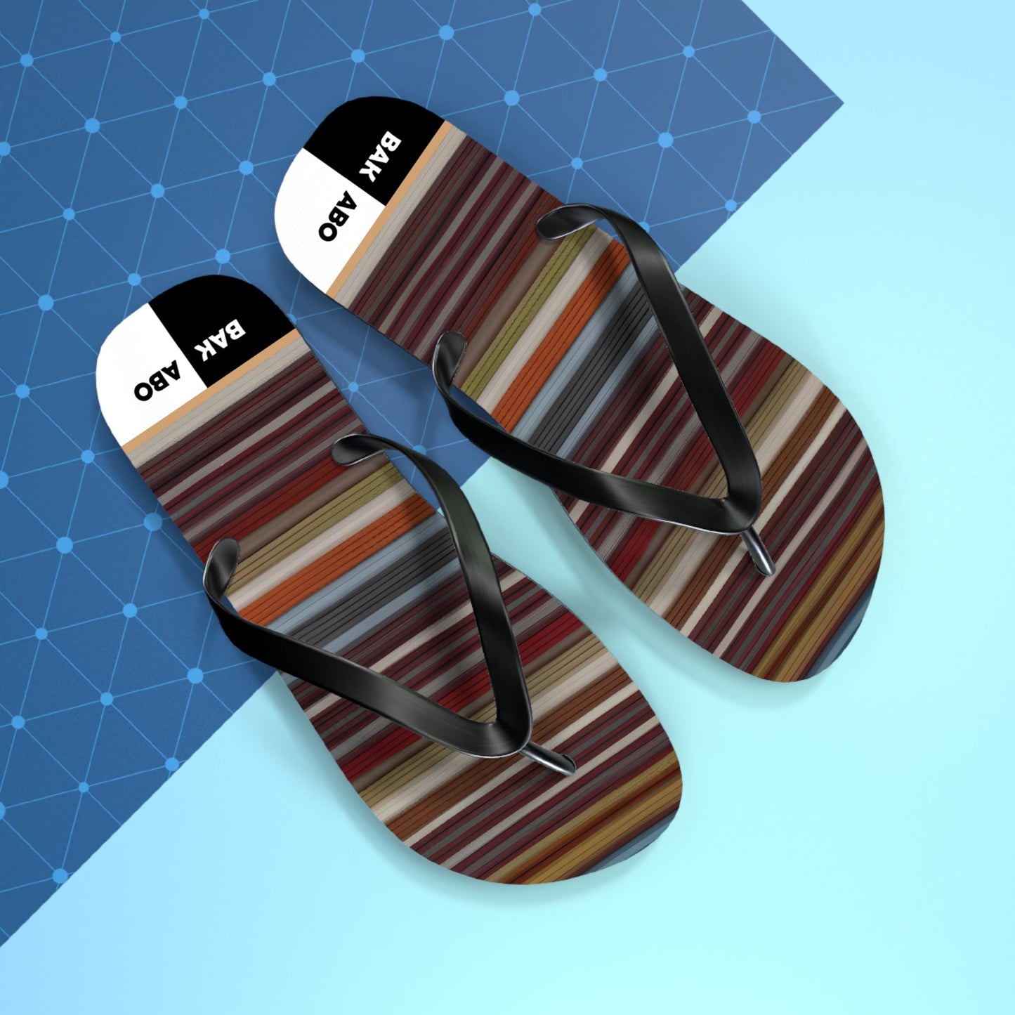 Striped Brown Beach Flip Flops – Casual Summer Sandals Printify bakabo.club