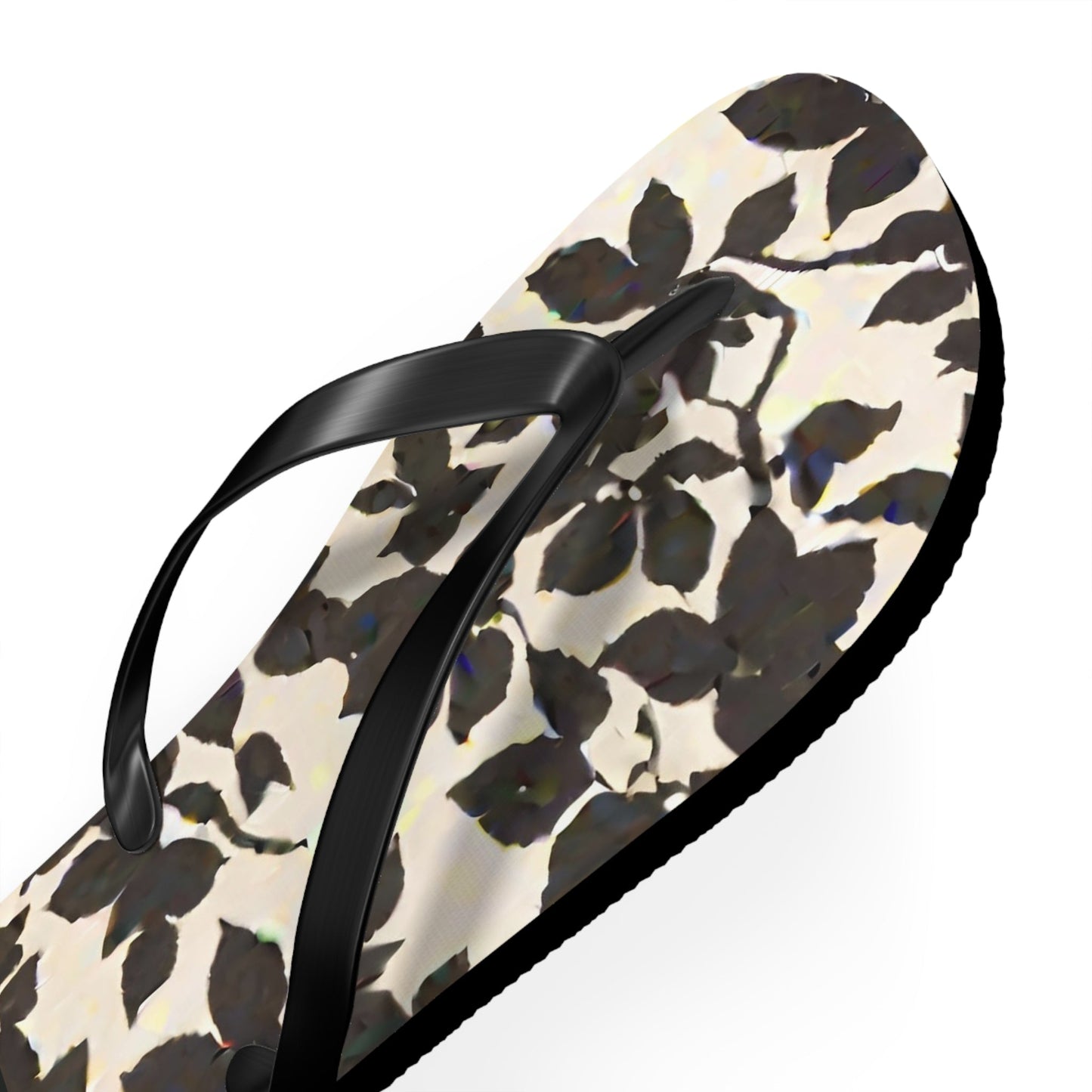 Monochrome Foliage (BKS)🖤Flip Flops Printify bakabo.club