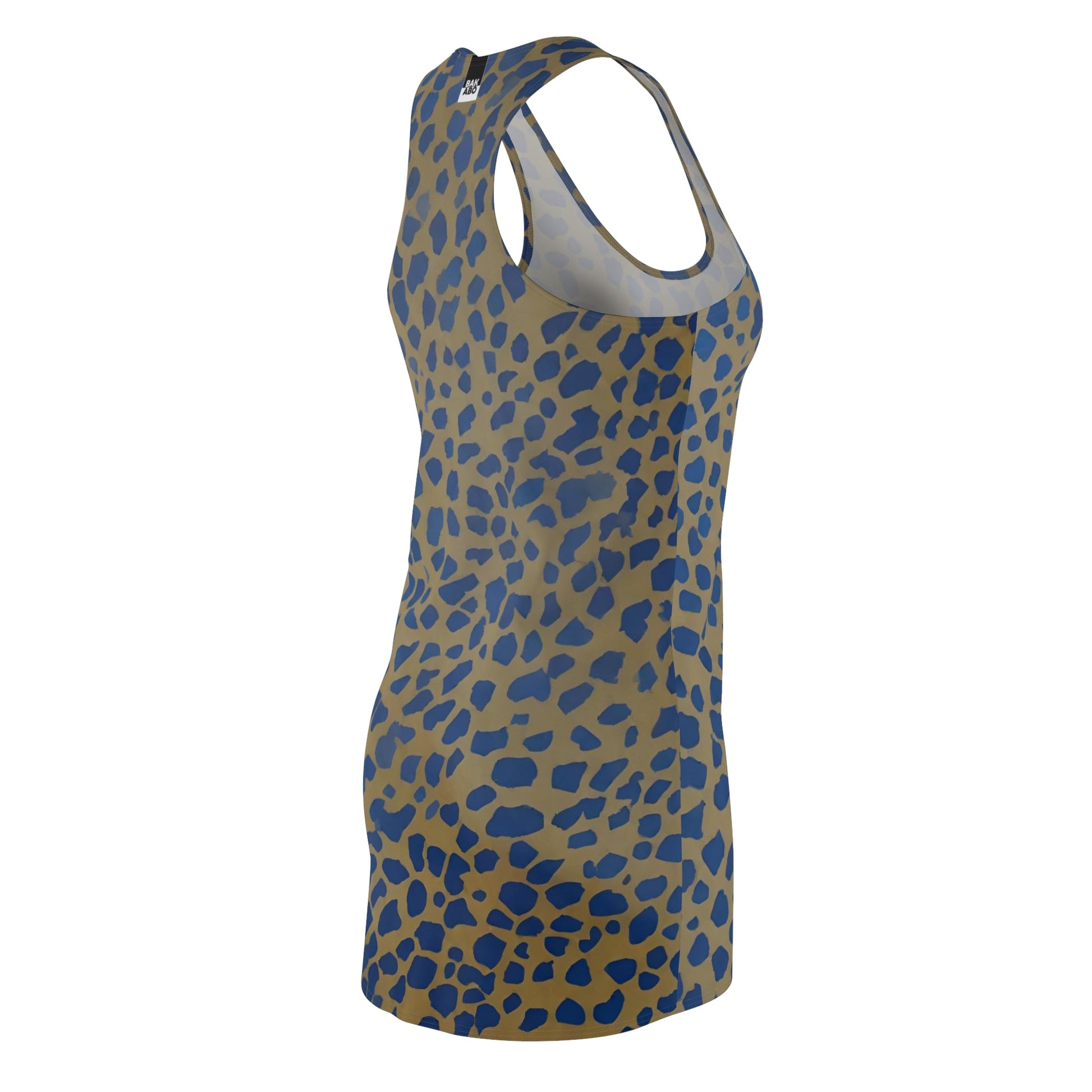 Blue Leopard Print Racerback Dress — Women's Patterned Tank Dress Printify bakabo.club