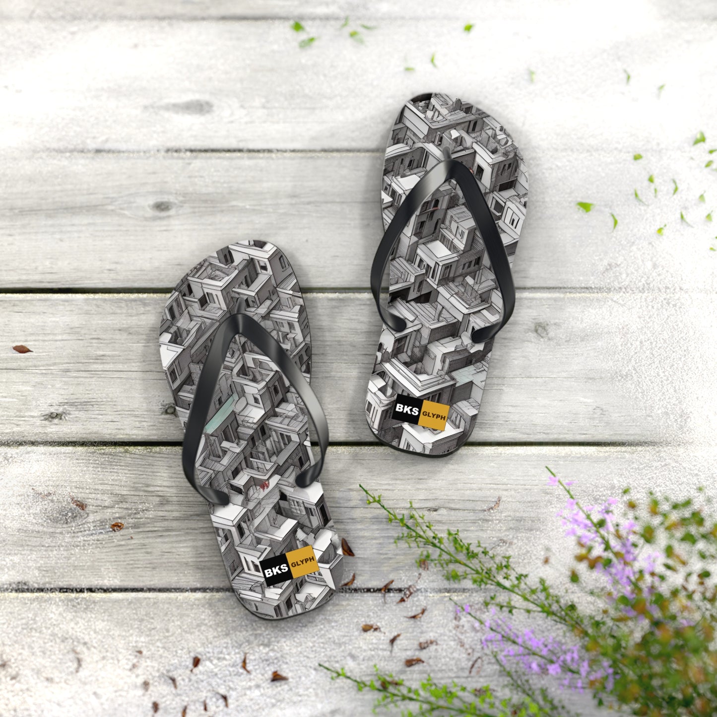 BKS Glyph Escher™ Flip Flops