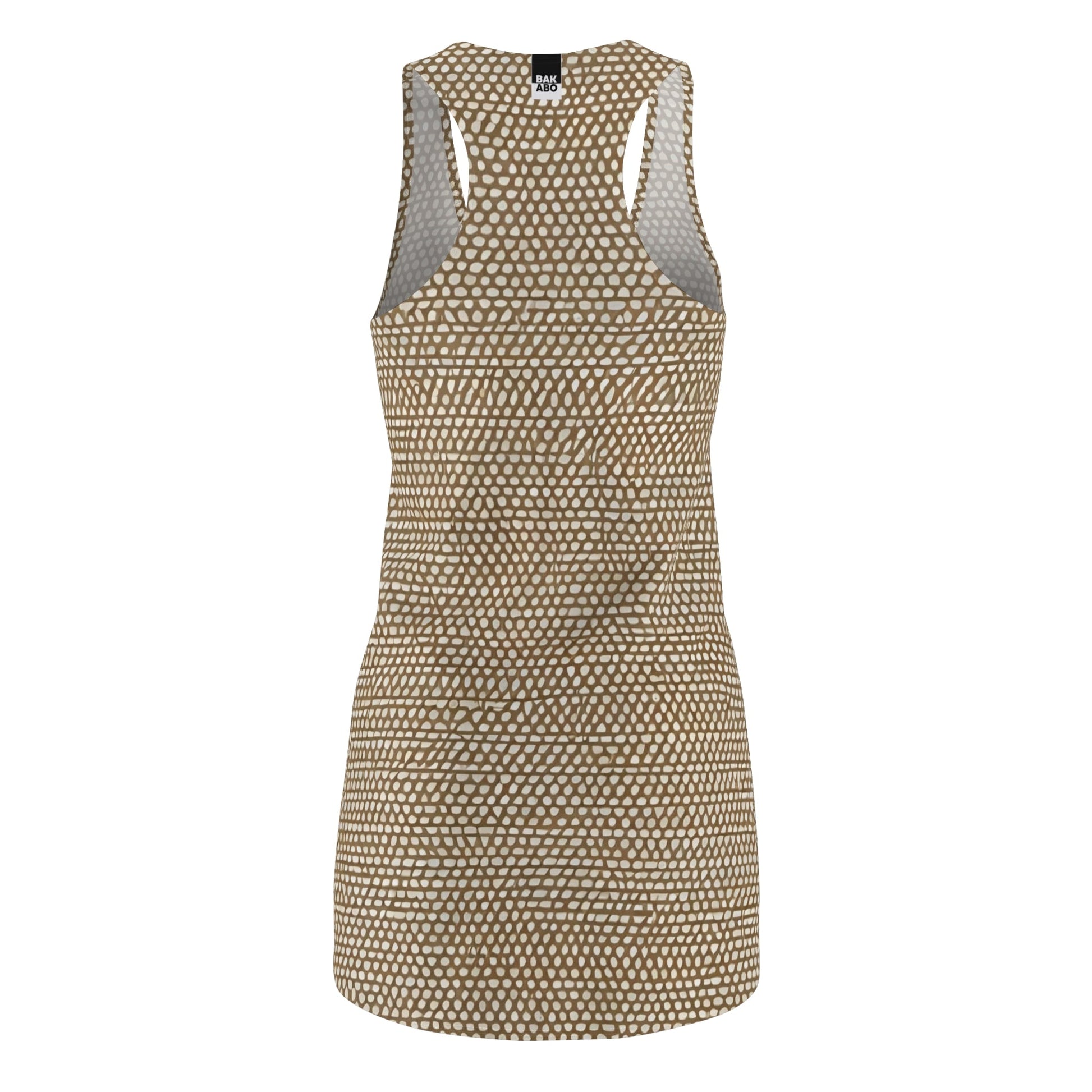 Beige Honeycomb Pattern Racerback Dress — All-Over Print Printify bakabo.club