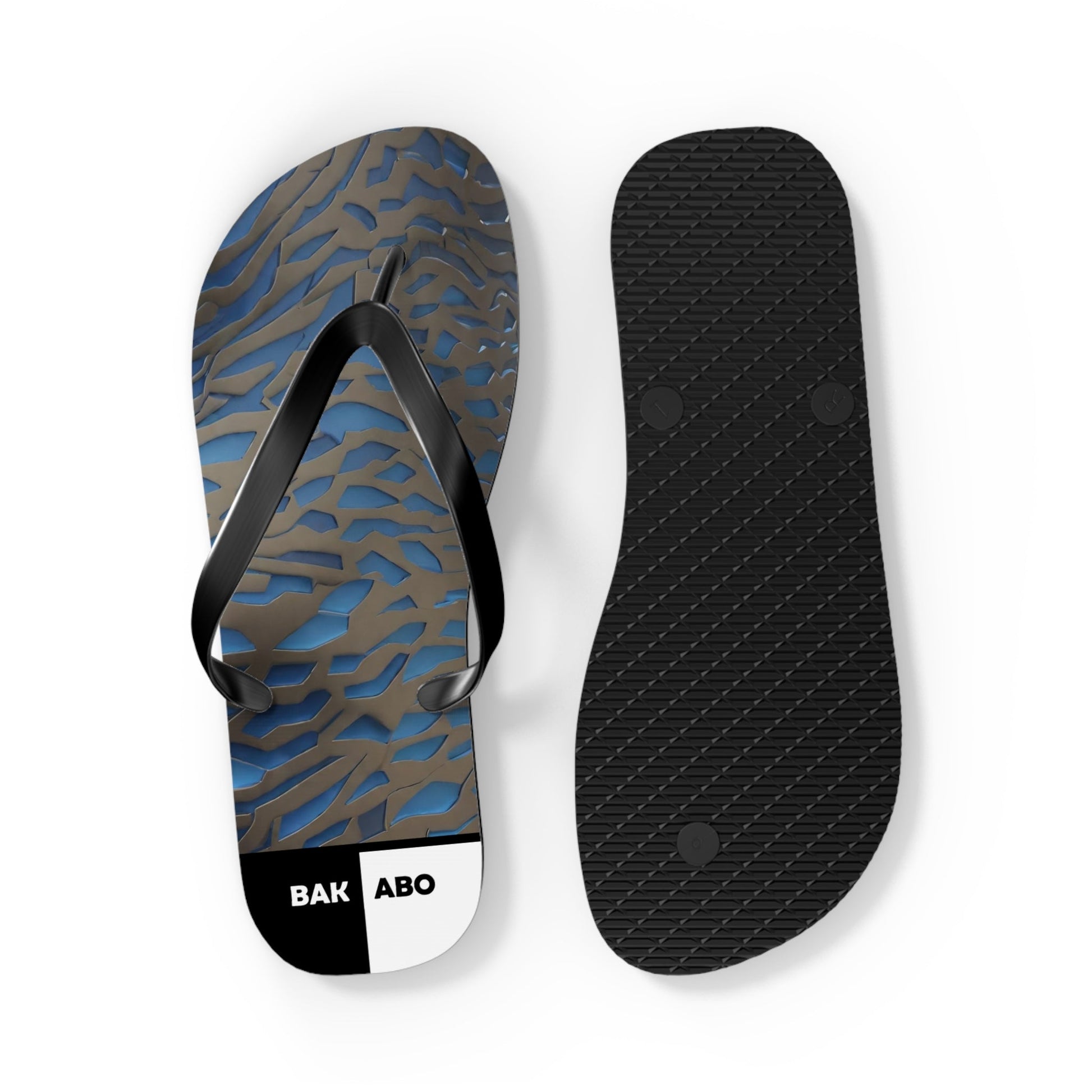 Beach Flip Flops — Blue Camo Patterned Summer Sandals Printify bakabo.club