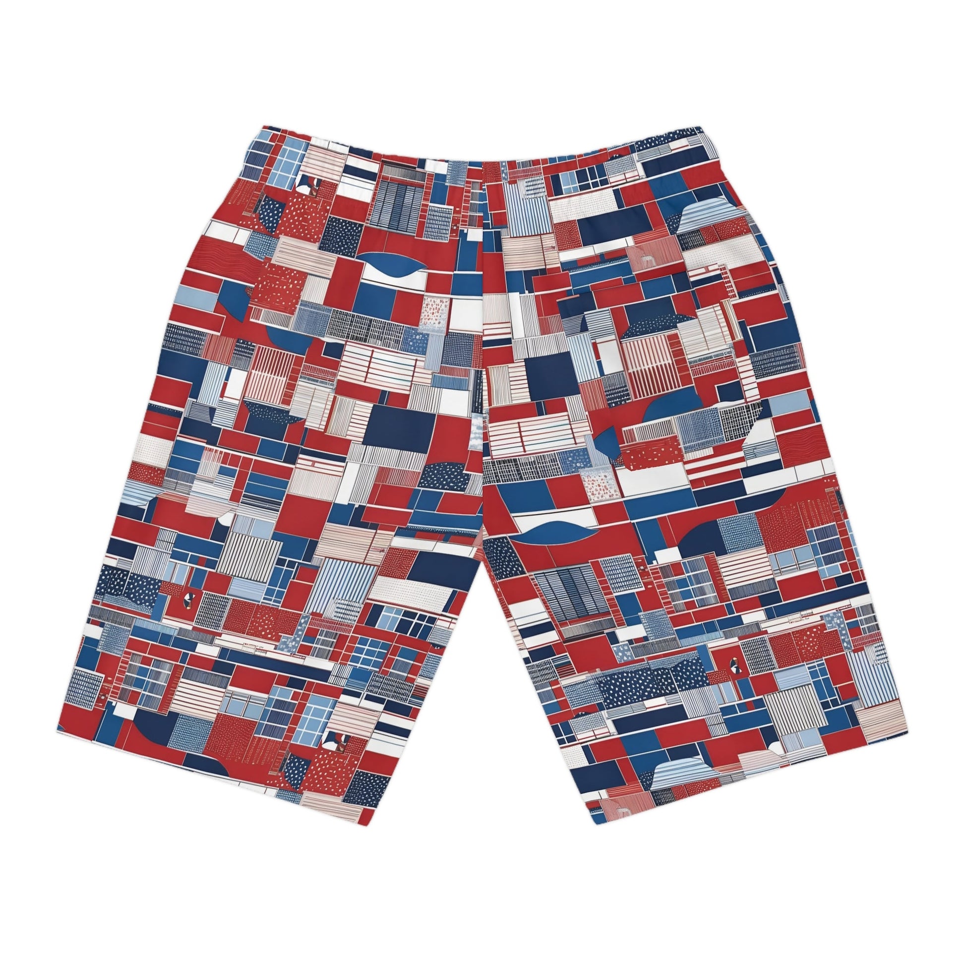 BKS Riviera Blocks™ Athletic Long Shorts Printify bakabo.club