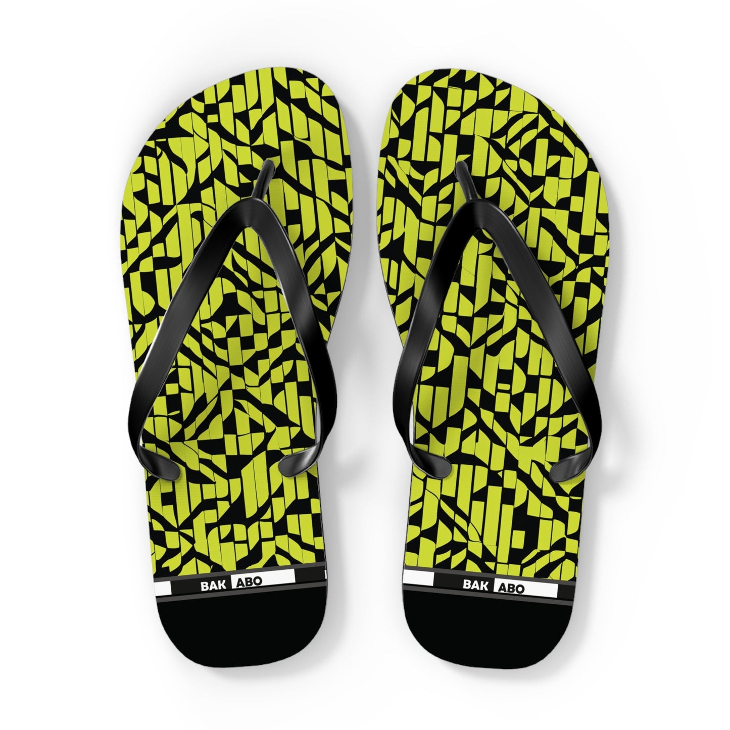Flip Flops — Neon Geometric Pattern Beach Sandals Printify bakabo.club