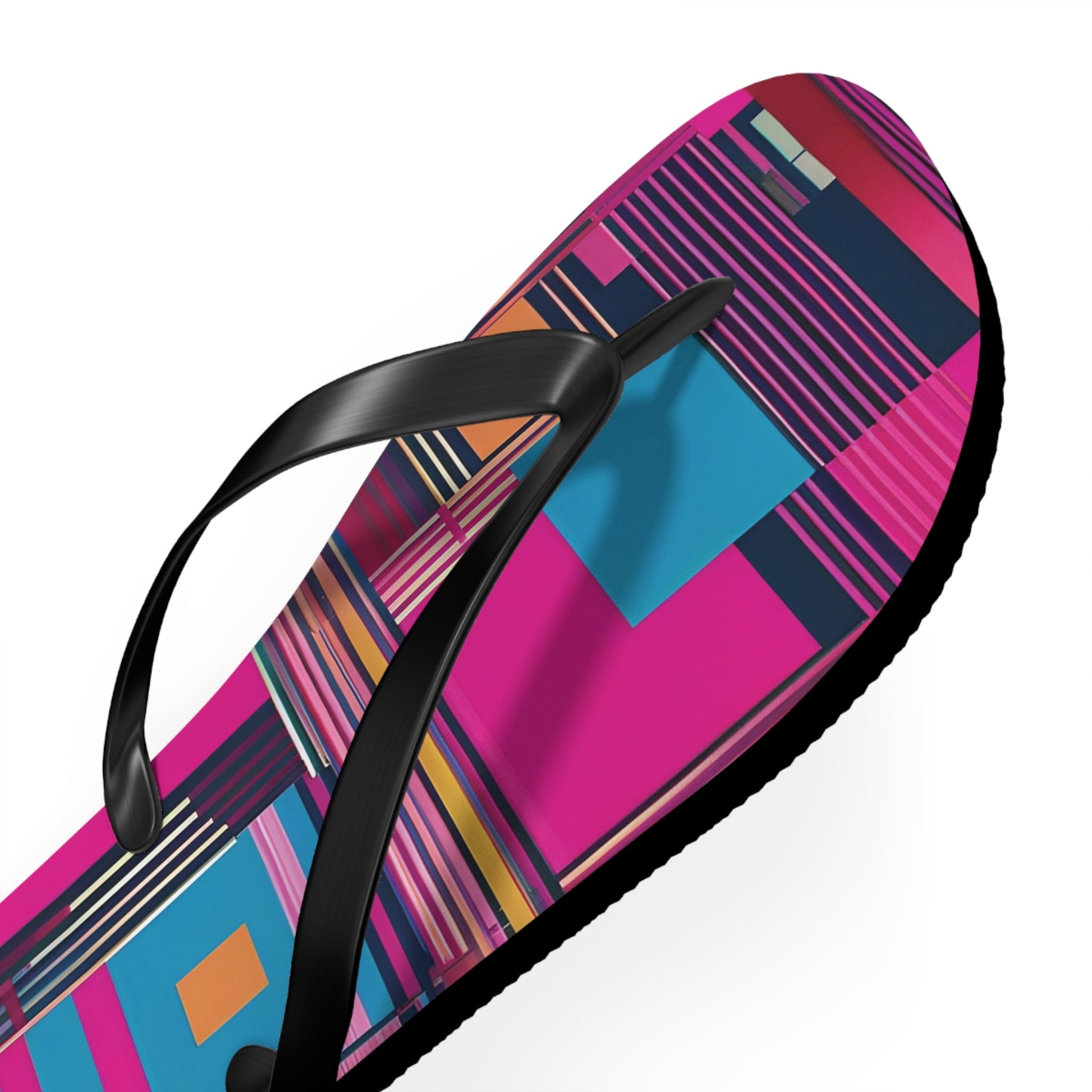 Flip Flops — Vibrant Geometric Pattern Beach Sandals Printify bakabo.club
