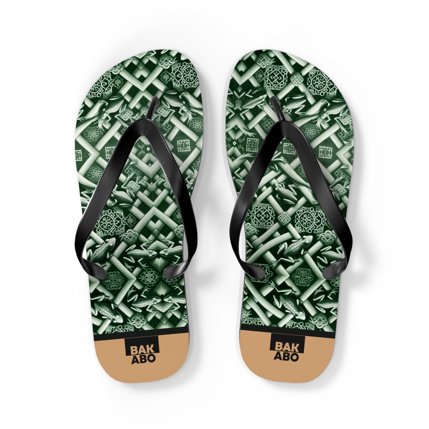 Green Celtic Pattern Flip Flops — St. Patrick’s Day Beach Sandals Printify bakabo.club