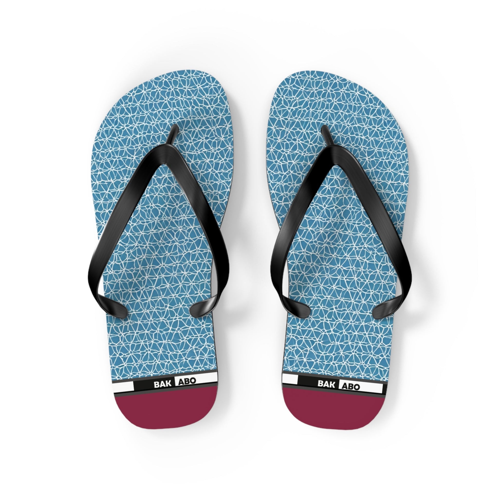 Blue Geometric Flip Flops – Lightweight Summer Beach Sandals Printify bakabo.club